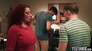 Students double penetrate mom teacher