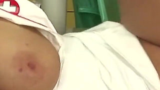 Big-boobed nurse in fishnet and latex pleasing a dude with big cock in the ambulance