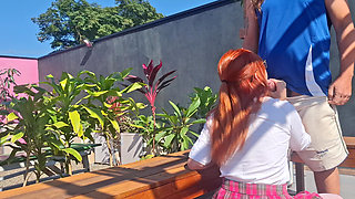 Fucking the Innocent Redhead in the Garden