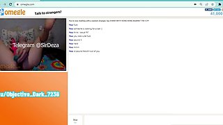 Omegle hoe plays with her pussy and some toys