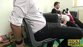Fetish cougar slave dped in 3some