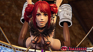 Amy Sorel In Sex Machine With Two Dildos And Clit Stimulation 3D Porn Animation