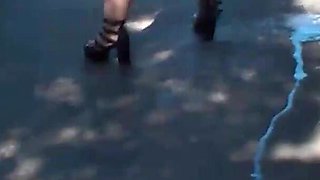 A Walk and Strip on the Road Bridge