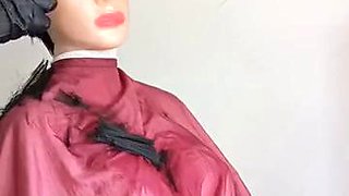 Ladyboy barberette chops busty hygienist long hair off