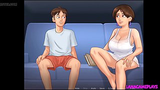 Horny milf, big tits mom, step sister