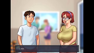 Busty schoolgirl Jenny from Summertime Saga enjoys a steamy first day at school