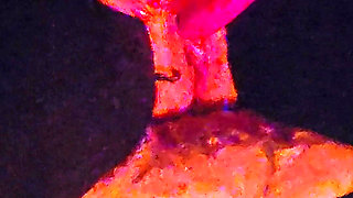 Goode Girl enjoying the evening fingering and fucking herself by the backyard fire