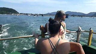 Exhibitionism on the Boat in Public with Paty Butt and Her Stepcousin Agatha Ludovino