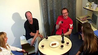 Two horny sluts from France getting pounded after a lesbian play