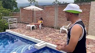 Latina Housewife Cheats with Pool Boy When Hubby's Away