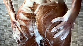 Sensuous housewife indulges in self pleasure in the shower