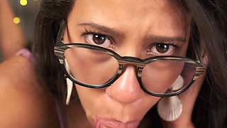 Sexy Latina Wife Jolla Gives a Blowjog and Rides Cock POV
