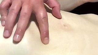 She masturbates with her panties filled with hot cum from her boyfriend