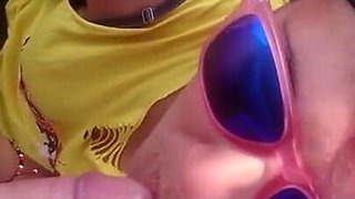 Outdoor blowjob and swallow