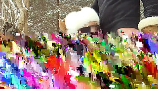 Stepmom Sucks My in the Winter Forest