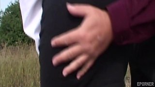 MILF Krisztina Ventura hot outdoor sex