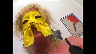 Hot Amateur Masked MILF Wife with Nice Tits Masturbates Her Pussy with a Dildo