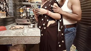 Hot Indian Bhabhi Caught Watching Porn in Kitchen - Hardcore Fuck & Moaning