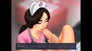 Horny Nurse sucking huge Cock - Summertime Saga 8