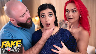 Fake Hostel - Shy Pakistani sister has sexual awakening in exciting threesome with British couple