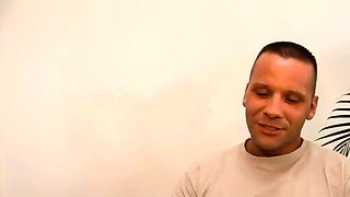 Horny bitch fucks in overknees at the casting