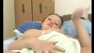 Nice teen use shaving foam as lubricant