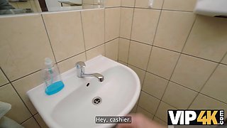 Olivia Sparkle gets naughty in the bathroom with Steve Q