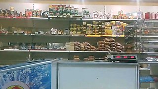 Russian MILF Fucks Herself with a Sex Toy in a Store