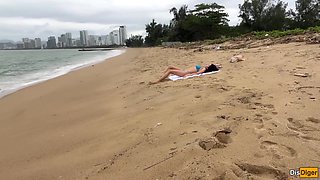 Katty West And Verified Amateurs - Babe Can I Cum On Your Tits? - Public Cock Flashing On The Beach