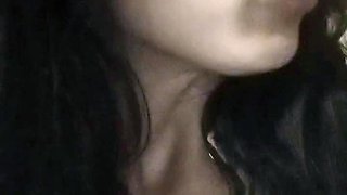 Hot brunette amateur MILF rides hubbys cock