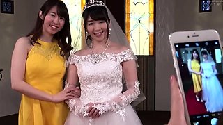 Christian Japanese wedding with the busty bride and the