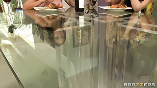 Brunette action with playful Angelina Valentine from Brazzers Exxtra