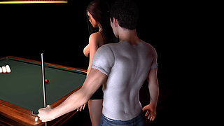 Fucking with the billiards bar waitress - 3D Animation 4K
