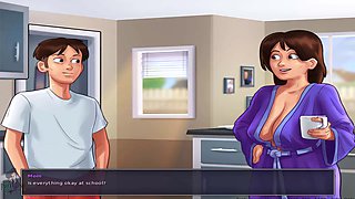 Scorching hot gamer babe plays Summertime Saga uncensored