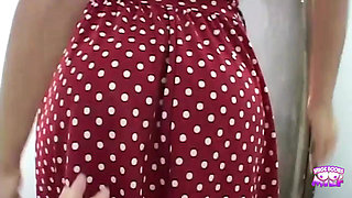 While Her Man Waits in the Car the Naughty Blonde Sucks Cock in the Gloryhole