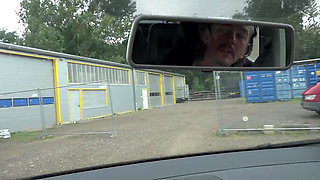 Tattooed German MILF presents car fuck with facial ending on the casting