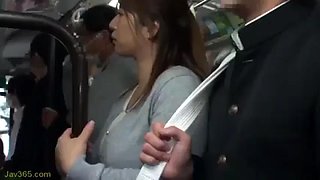 Naho hazuki fuck on the bus by 2 horny guys