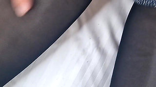 POV Elena Clark Masturbation Nylon Grey and Black