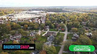 Step daughters-in-law Sophia Burns & Crystal Chase get wild with step fathers during game - daughterswap