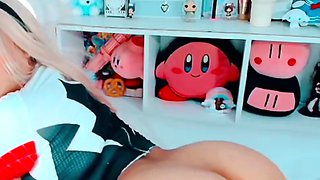 Tight sweet clit and ass solo toy fun
