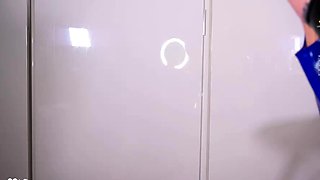 Blonde tight pussy babe solo toy fun in glamour masturbation