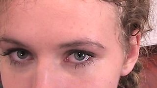 Teen slave was fisting with a king size dildo