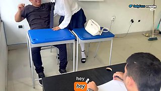 Mara Always Arrives Late to the Classroom and Fucks the Teacher to Get Her to Leave