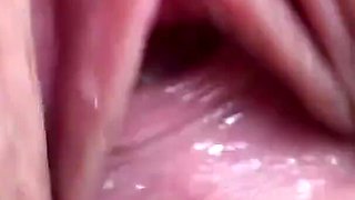 Extreme Close-up. Pussy Pissing on the Cock While Fucking. Cum on Clit.