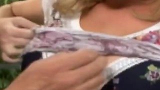 Cuckold scenario as the blonde milf gets cum in mouth