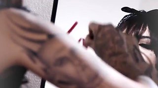 Ink girl gets creampie and cum in her eyes