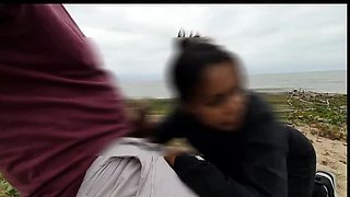 Naughty Latina Novinha Insaciavel Takes Big Cock Anal on Beach with Voyeurs