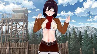 Mikasa Ackerman gets into some raunchy action in this adult gaming vignette