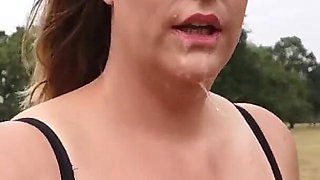 Outdoor BJ with Cum Walk - British Big Tits MILF
