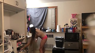 Hidden Camera On College Athlete - After Shower, Angry Because They Lost